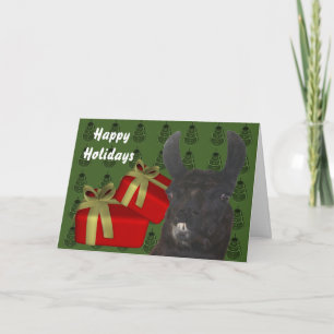 Kort för helgdag för jul för svart Llamalantgård