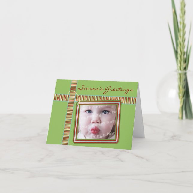 Kort för helgdag för mall för gåvamärkrefoto (Framsida)