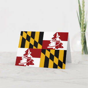 Kort för helgdag för Maryland flaggaMerryland jul