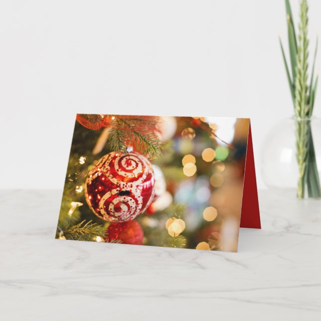 Kort för helgdag för prydnad för träd för (Framsida)