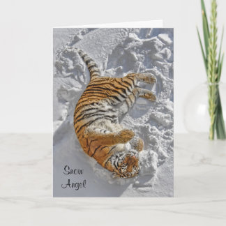 Kort för helgdag för tiger"snöängel"