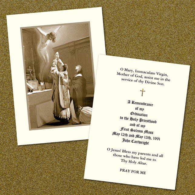 KORT FÖR HELIGA AV KATOLISK PRIESTERING (CATHOLIC PRIEST ANNIVERSARY ORDINATION COMMEMORATIVE PRAYER CARDS)