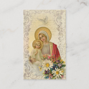 Kort för heliga för vintageMary Jesus Memorare b