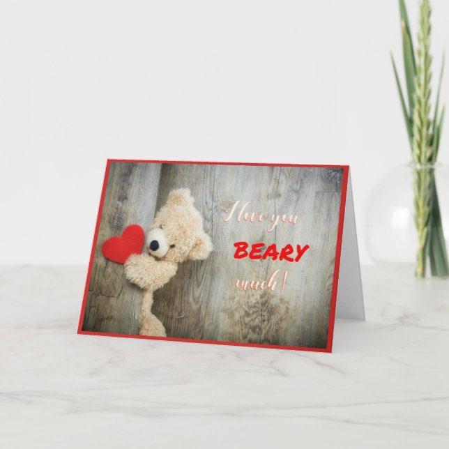 Kort för hjärtabjörnvalentin (Framsida)