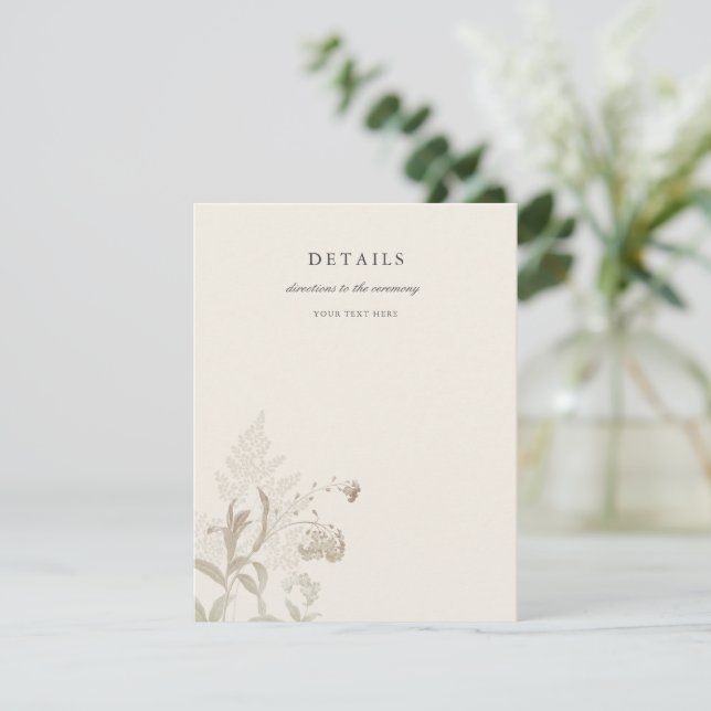 Kort för hölje för Cream Blommigt Bröllop (Stående Fram)