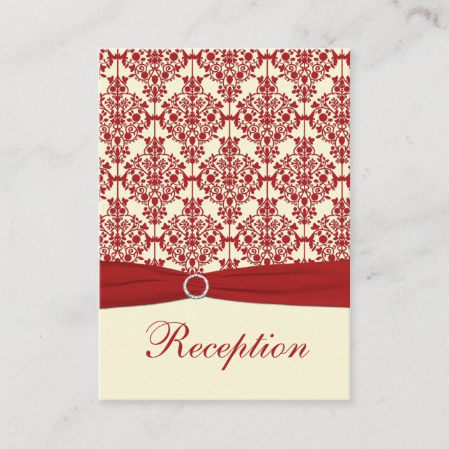 Kort för hölje för Cream och Red Damask (Framsida)