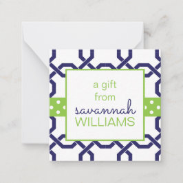 Kort för hölje för lattice & Grosgrain-gåvor