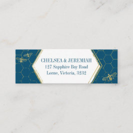 Kort för honungsbin Teal Guld Mönster Anpassningsb