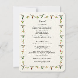 Kort för hummingbird-hölje