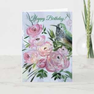 Kort för hummingbird- & rofödelsedaghälsning