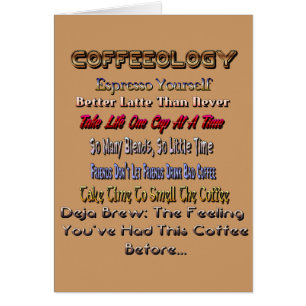Kort för humor för Coffeeology kaffeälskare