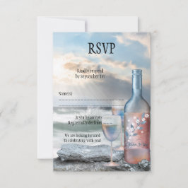 Kort för hylsa och Vin-temat Bröllop OSA