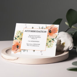 Kort för hytt av persiko-Blommigt