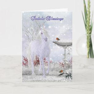 Kort för Imbolc välsignelsehälsning med Unicorn