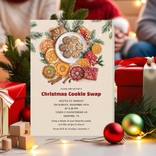 Kort för inbjudan att bjuda in julcookie-Helgdag D