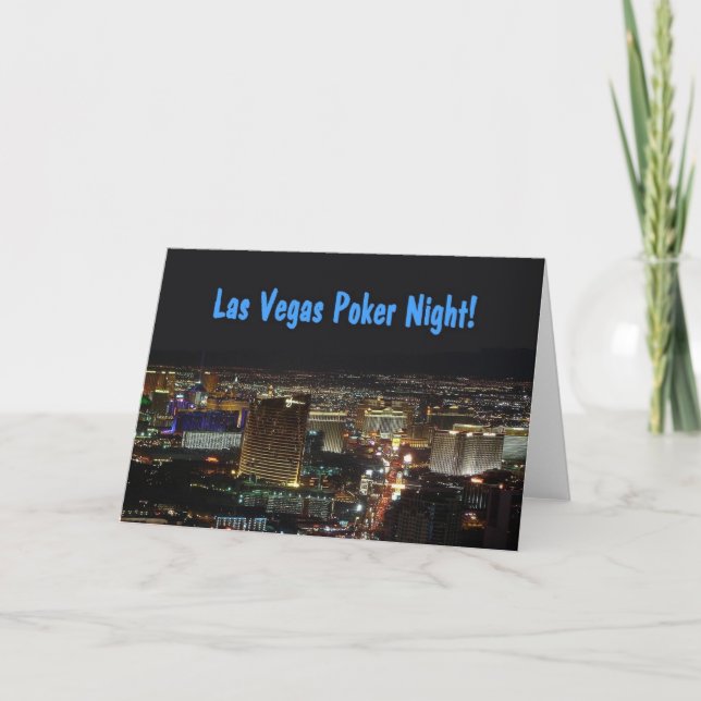 Kort för inbjudan för Las Vegas pokernatt! (Framsida)