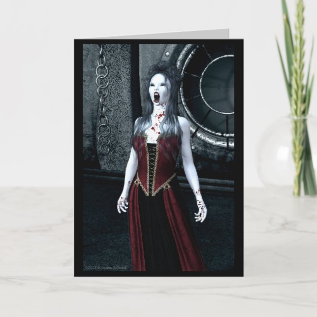 Kort för inbjudan för skrivampyrhalloween fest (Framsida)