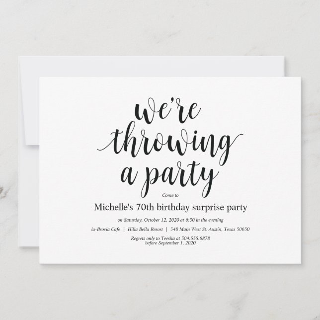 Kort för inbjudan till födelsedagspartiet (Framsida)