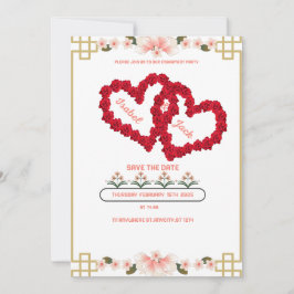 Kort för inbjudan till förlovningStorlek: 5 tum x