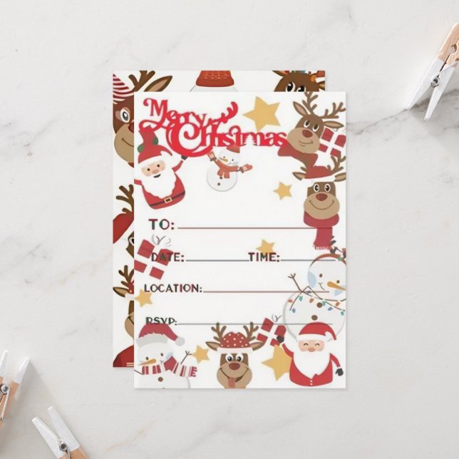 Kort för inbjudan till julfest (Fram/Back In Situ)