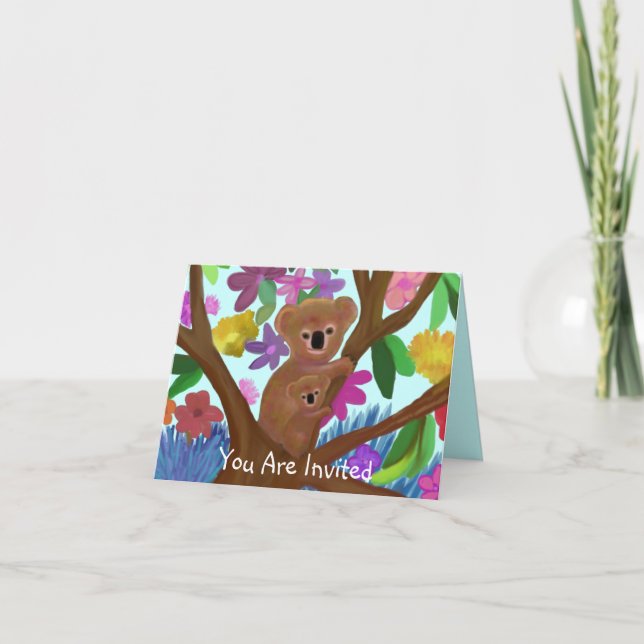 Kort för inbjudan till Koalas (Framsida)