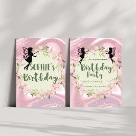 Kort för inbjudan till Whimsical Fairy barns födel