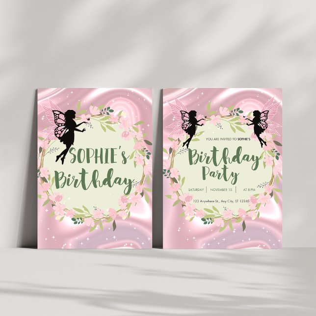 Kort för inbjudan till Whimsical Fairy barns födel (Skapare uppladdad)