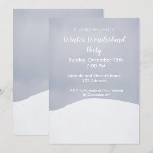 Kort för inbjudan till Winter wonderland-part