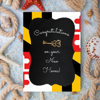 Kort för inflyttningsfest för nyckel för svart