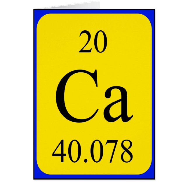 Kort för inslag 20 - Calcium (Framsidan)