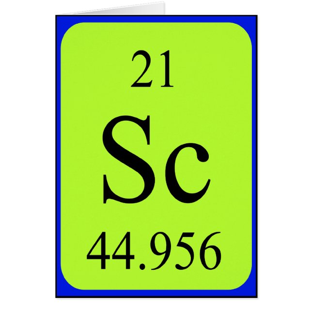 Kort för inslag 21 - Scandium (Framsidan)