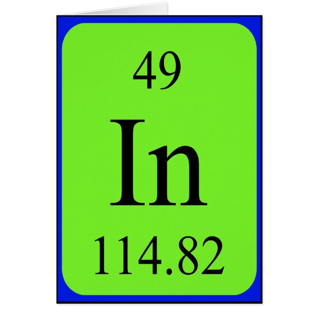 Kort för inslag 49 - Indium (Framsidan)