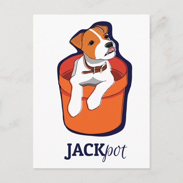 Kort "för Jackpot" jackRussell Terrier (Framsida)