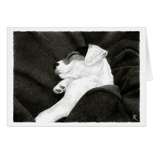 Kort för jackRussell Terrier - "salighet ", (Framsidan Horizontal)