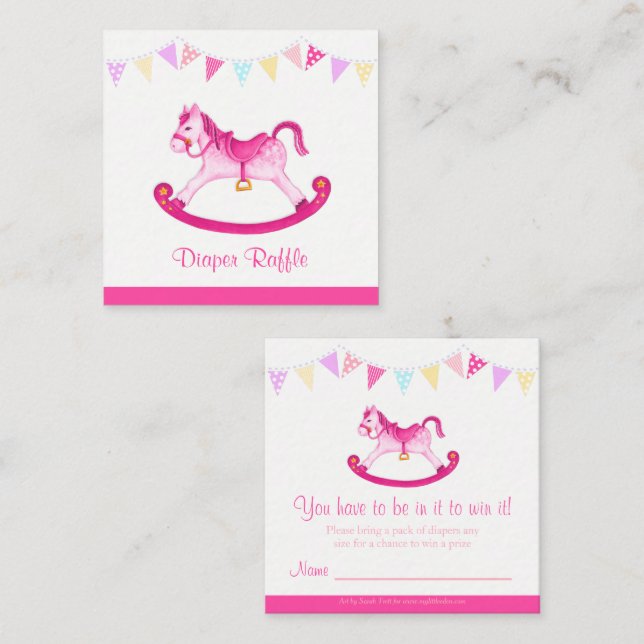 Kort för jakt på babydusch på häst konst (Fram/baksida)