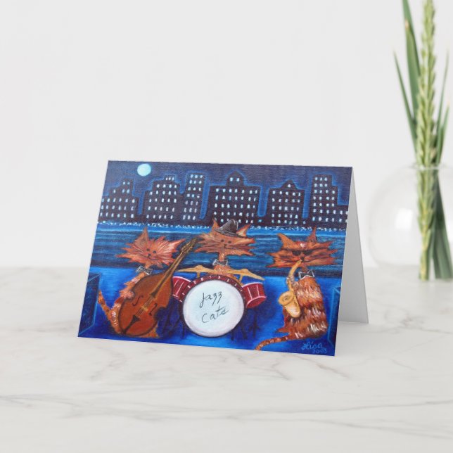 Kort för Jazzkatthälsning (Framsida)
