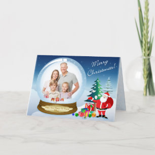 Kort för jordklot för snö för jultomtenjulFOTO