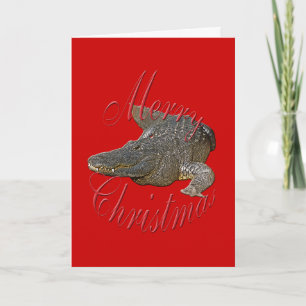 Kort för julalligatorhälsning