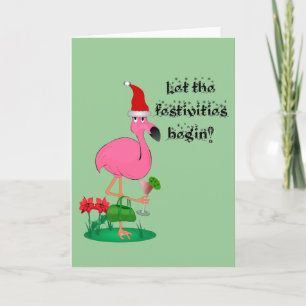 Kort för julFlamingohälsning