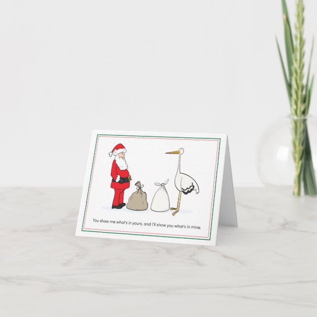 Kort för julgravidmeddelande - säckar (Framsida)