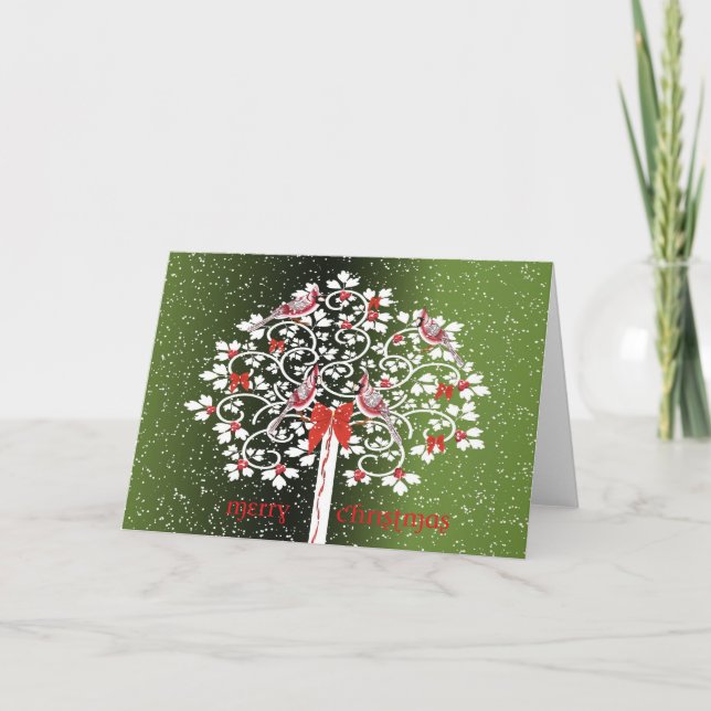 Kort för julkardinalhälsning (Framsida)