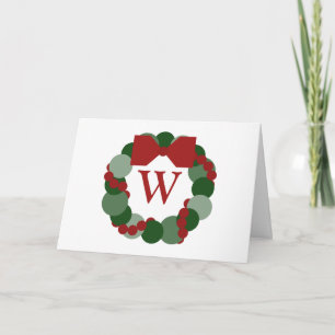 Kort för julkranhelgdag med monogramen