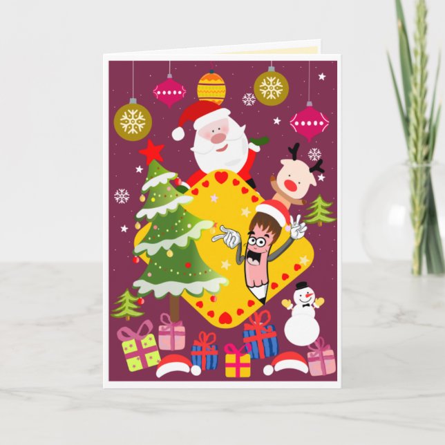 Kort för jullekort för barn Interaktivt kort (Framsida)