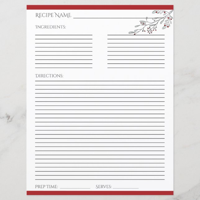 Kort för jullöv och berries (Framsida)