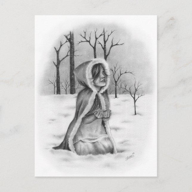 Kort för jullvykort i Snöflingor (Framsida)