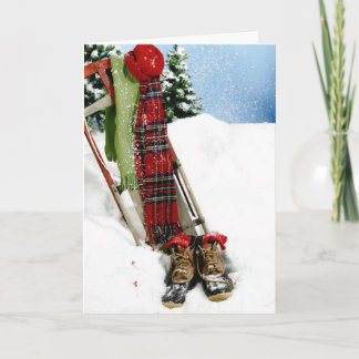 Kort för julplatsvattenfärg