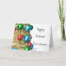 Kort för julprydnader i lycklig