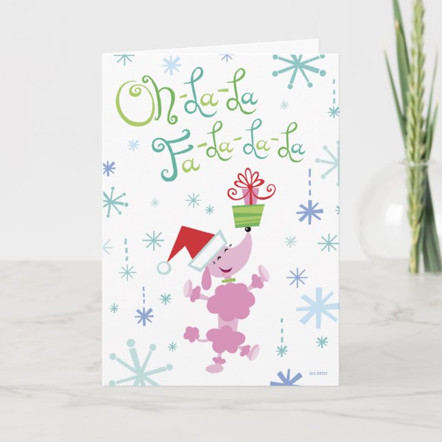 Kort för julpudelhälsning (Framsida)