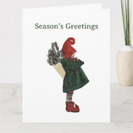 Kort för jultomte - Festive Hälsning