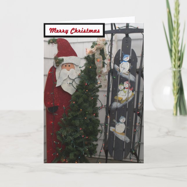 Kort för jultomtensnögubbeSled (Framsida)